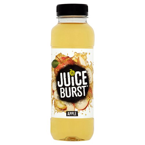 A bottle of Juice Burst apple flavored juice, 330ml.