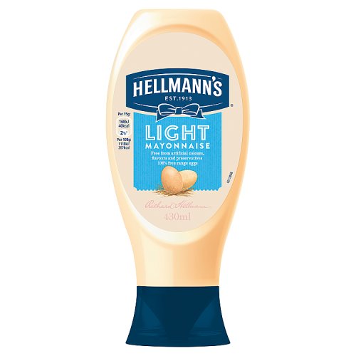 HELLMANNS LIGHT MAYO SQUEEZY 430ML x 8