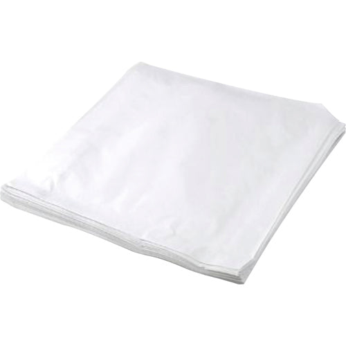 A stack of white paper shopping bags.