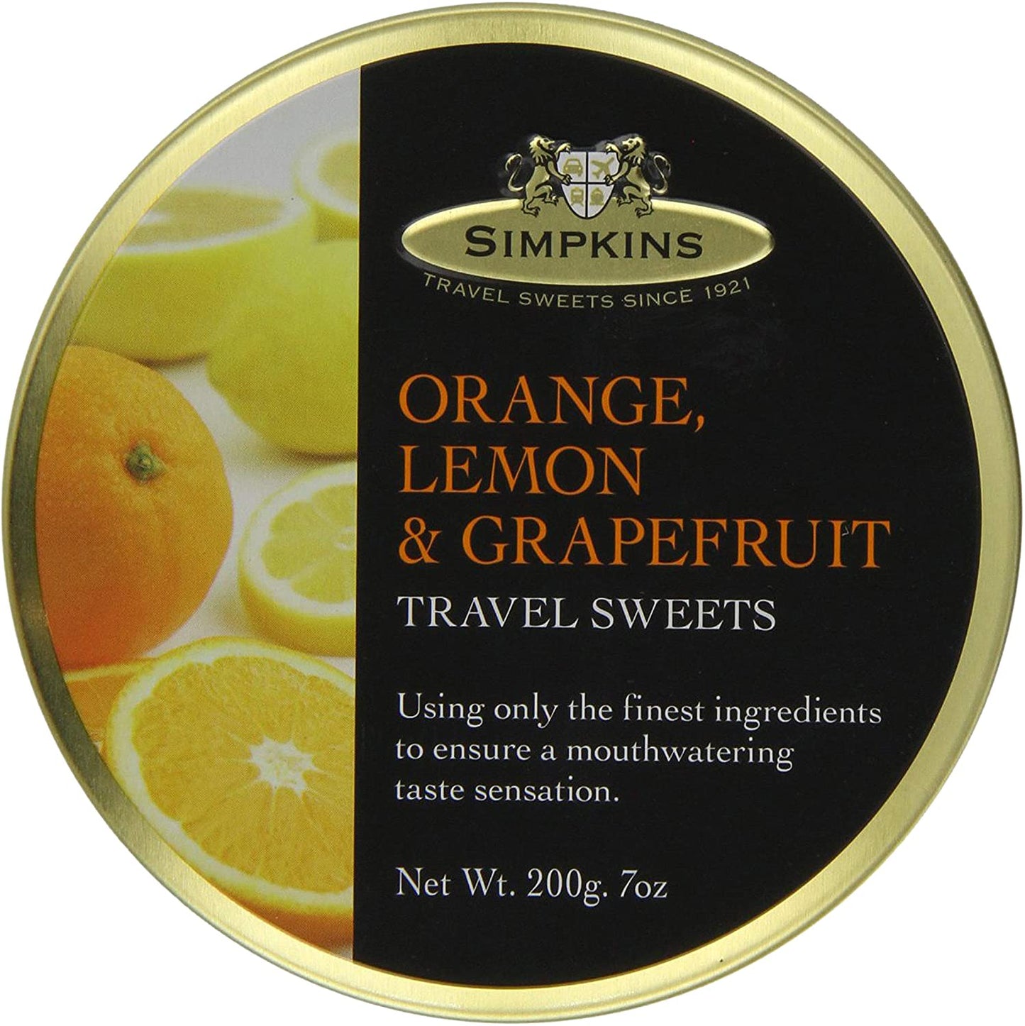 SIMPKINS ORANGE,LEMON&GRAPEFRUIT TRAVEL TIN 200Gx6