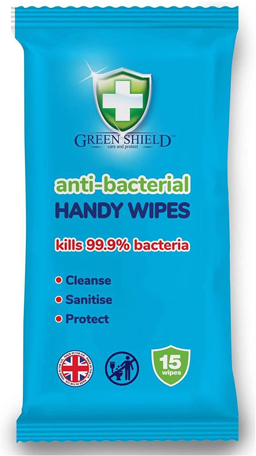 GREENSHIELDS ANTIBAC. HANDY WIPES 15'S X 12