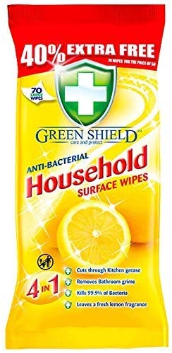 GREENSHIELDS ANTI-BAC HOUSEHOLD WIPES 70'S X 12