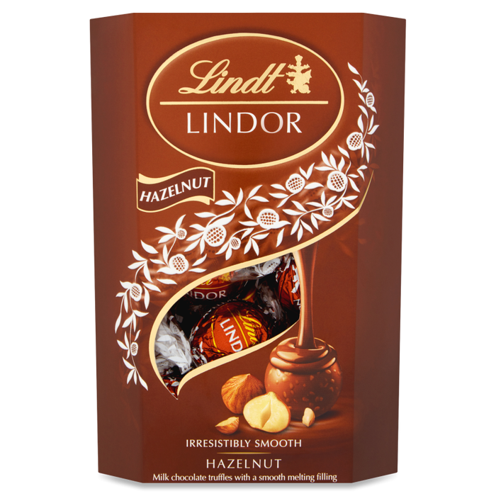 LINDT LINDOR CORNET HAZELNUT 200g x 8