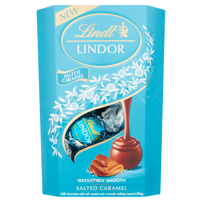 LINDT LINDOR CORNET SALTED CARAMEL 200G X 8