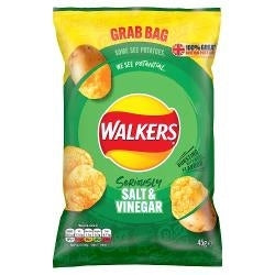 WALKERS GRAB BAG SALT & VINEGAR 45g x 32