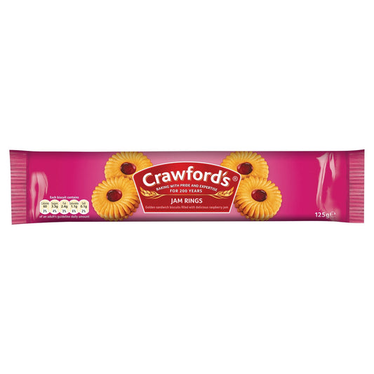 CRAWFORDS JAM RINGS 125G X 12