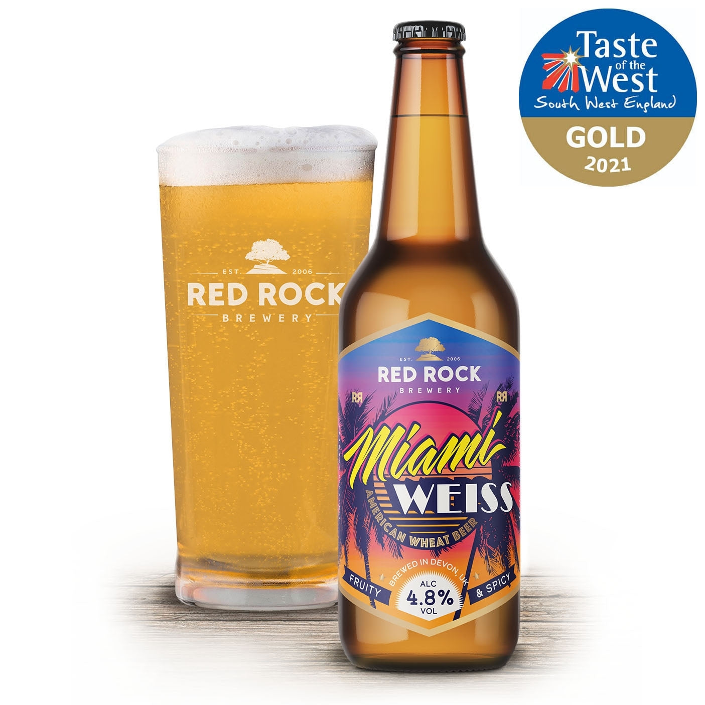 RED ROCK MIAMI WEISS WHEAT BEER 4.8% 500ml x 8