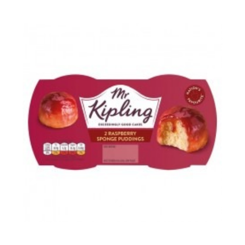 MR KIPLING RASPBERRY SPONGE PUDD 95g TWIN PACK X 4