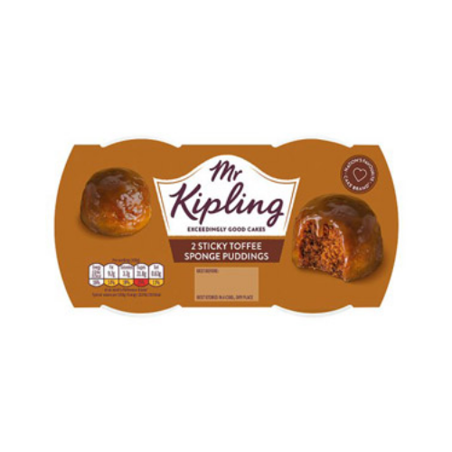 MR KIPLING STICKY TOFFEE SPONGE 95g TWIN PACK X 4