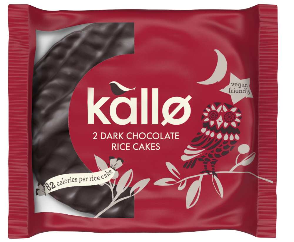 KALLO DARK CHOC TOPPED RICE CAKE VEGAN 2PK x 30