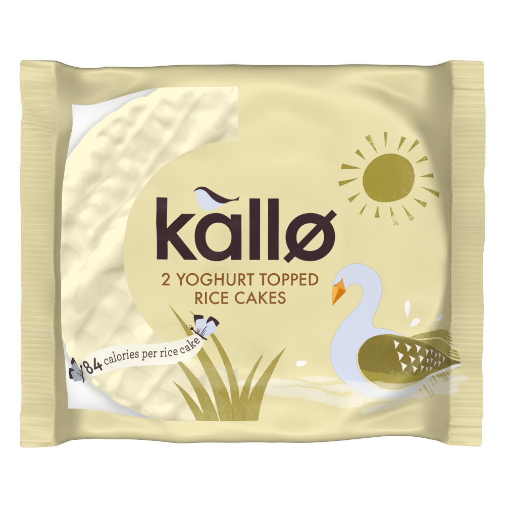 KALLO YOGHURT TOPPED RICE CAKE 2PK x 30