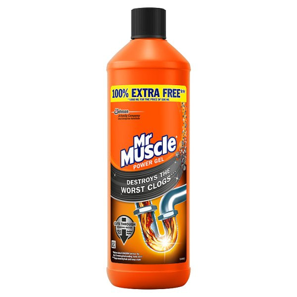 MR MUSCLE SINK PLUG POWER GEL*100% EXTRA 1LTR X 6