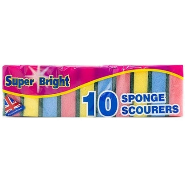 SUPABRIGHT SPONGE SCOURERS 10PK X 10