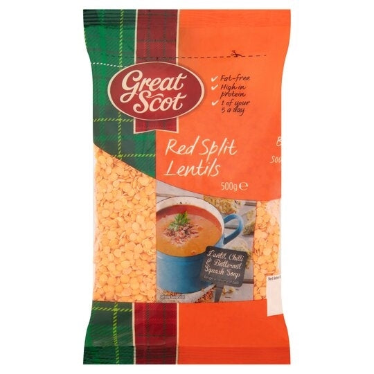 GT/SCOT RED SPLIT LENTILS 500G X 5