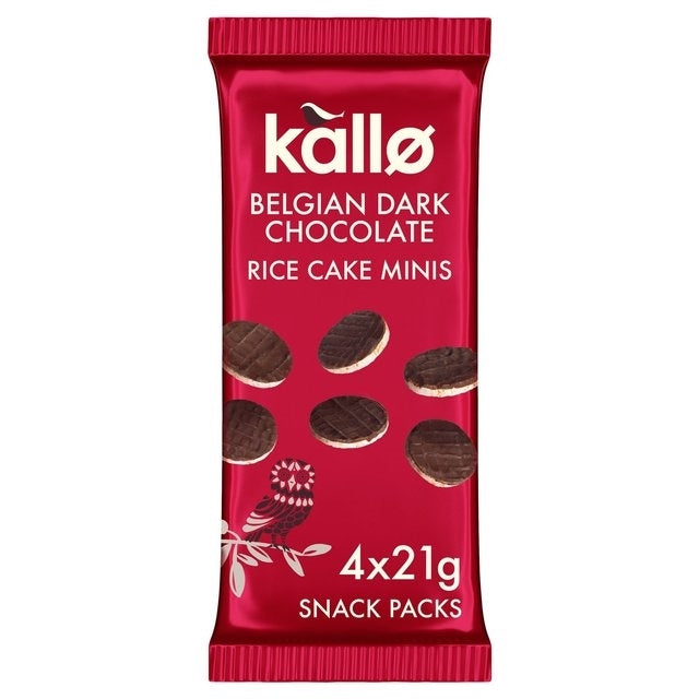 KALLO MINI DARK CHOC RICE CAKES 84g 4PK x 9