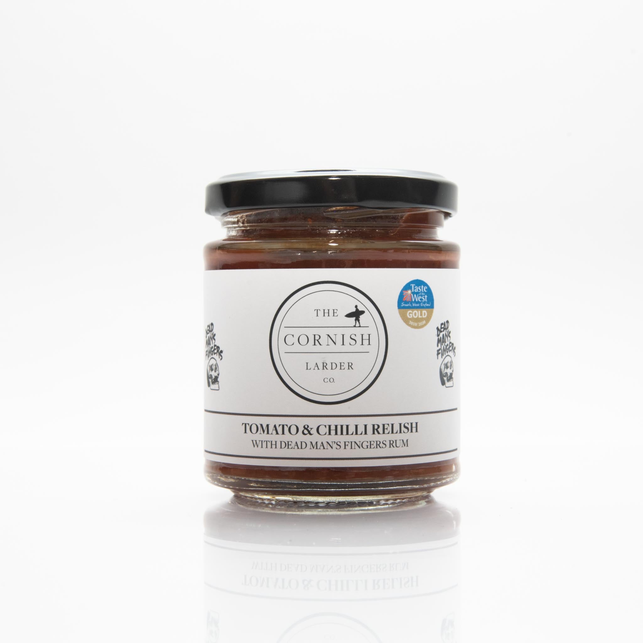 CORNISH LARDER TOM & CHILLI RELISH WITH RUM 200gx6