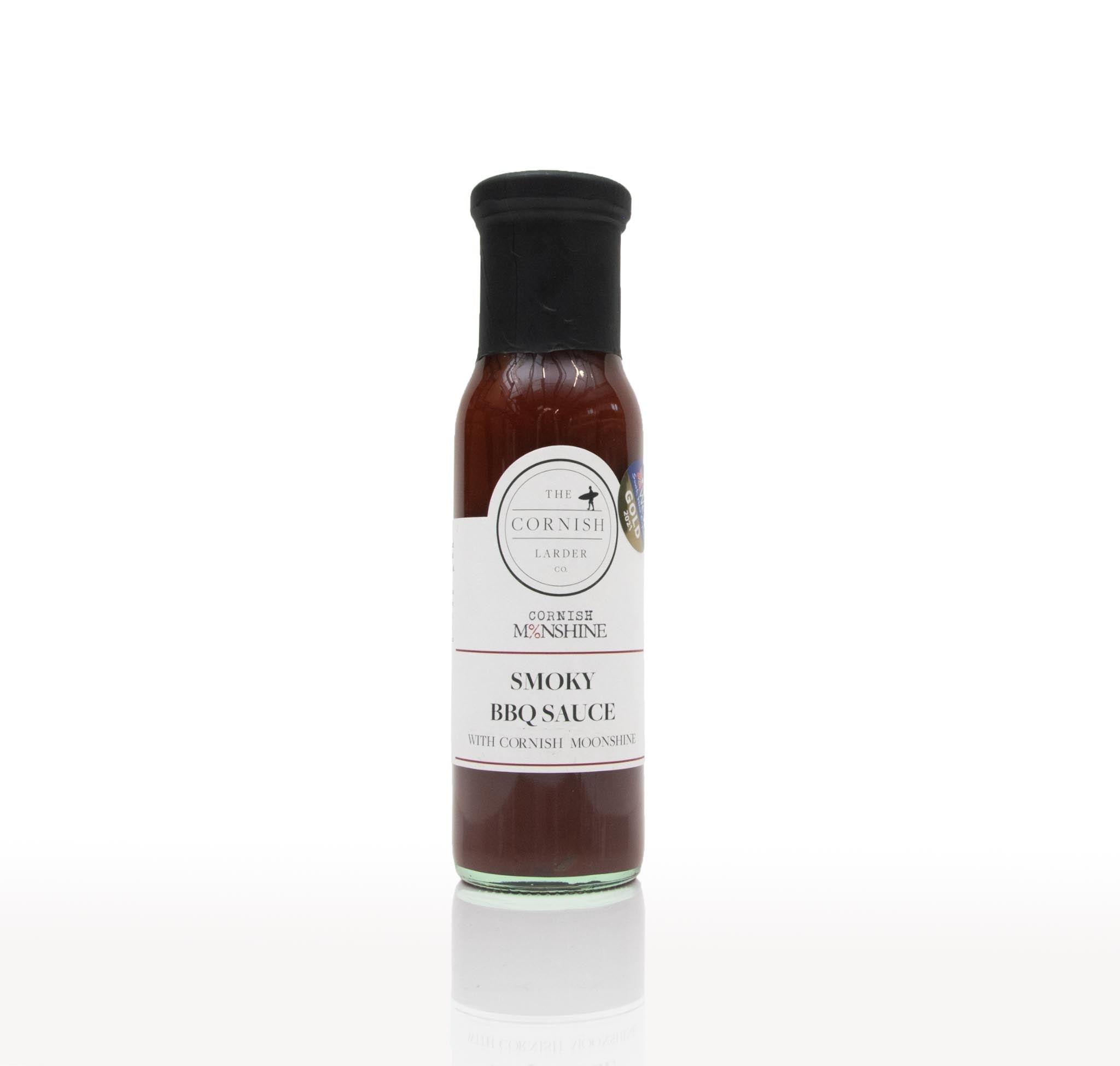 CORNISH LARDER SMOKY BBQ SAUCE & MOONSHINE 250ml x