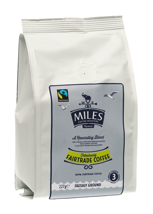 MILES FAIRTRADE GROUND COFFEE 227G x 12