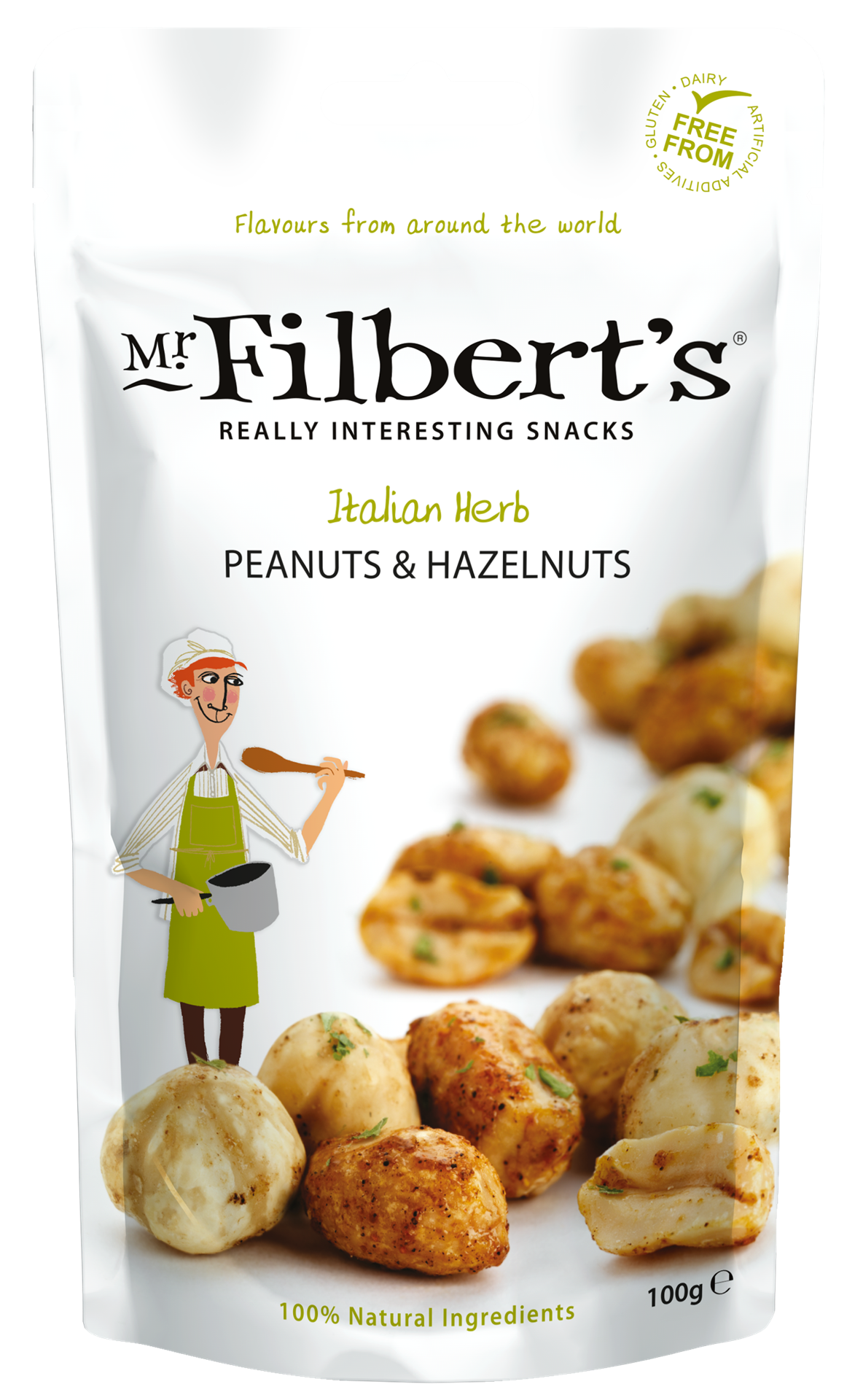 FILBERTS ITALIAN HERB PEANUTS & HAZELNUTS 100g x12