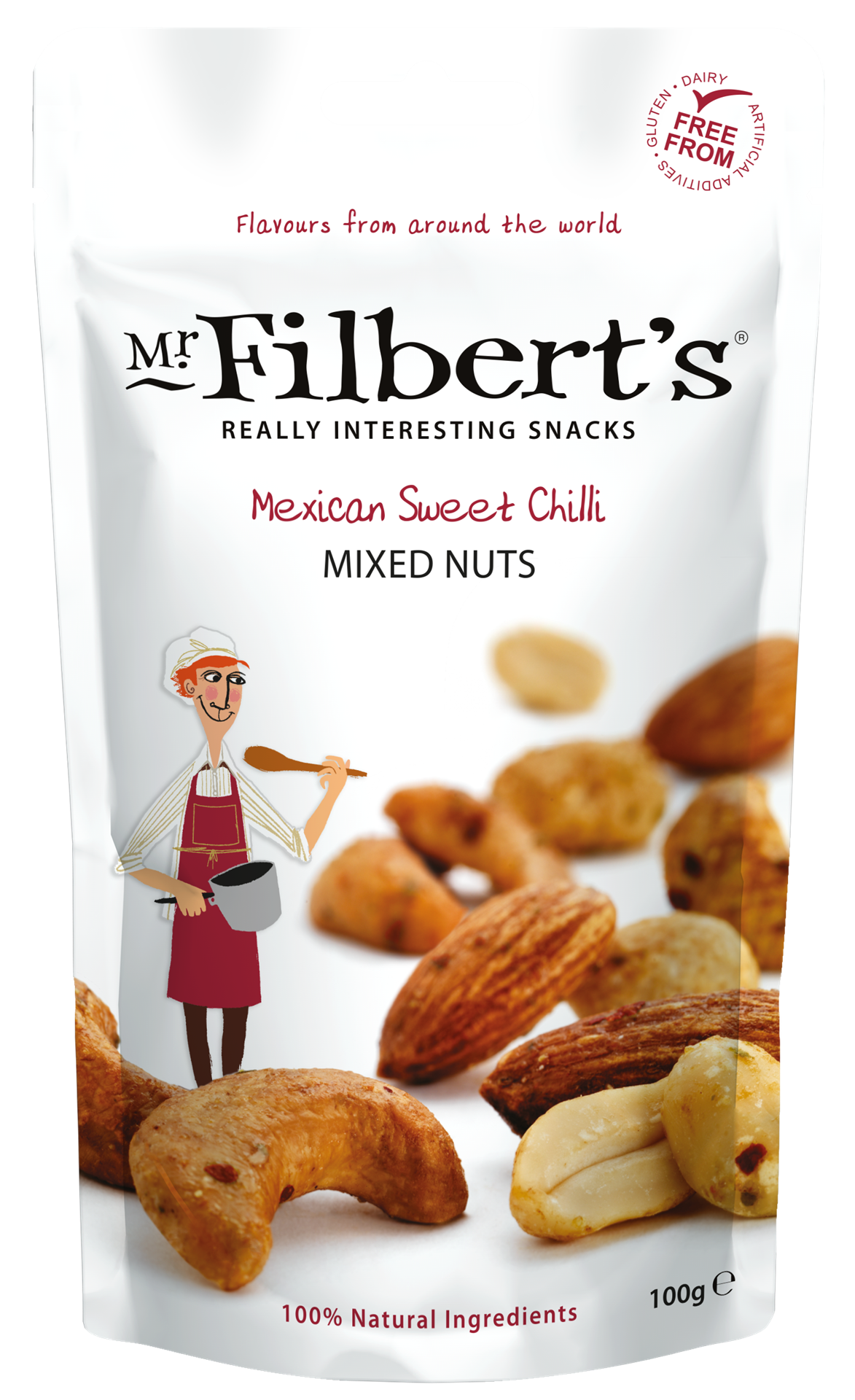 FILBERTS MEXICAN SWEET CHILLI MIXED NUTS 100g x 12
