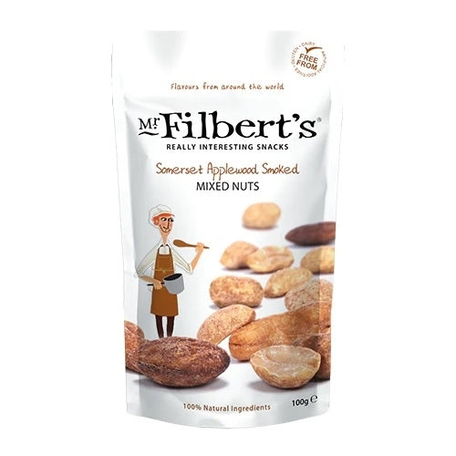 FILBERTS SOMERSET APPLEWOOD SMOKED NUTS 100g x 12