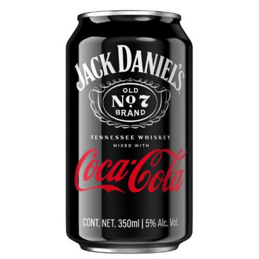 A can of Jack Daniel's Old No. 7 Tennessee Whiskey mixed with Coca Cola.