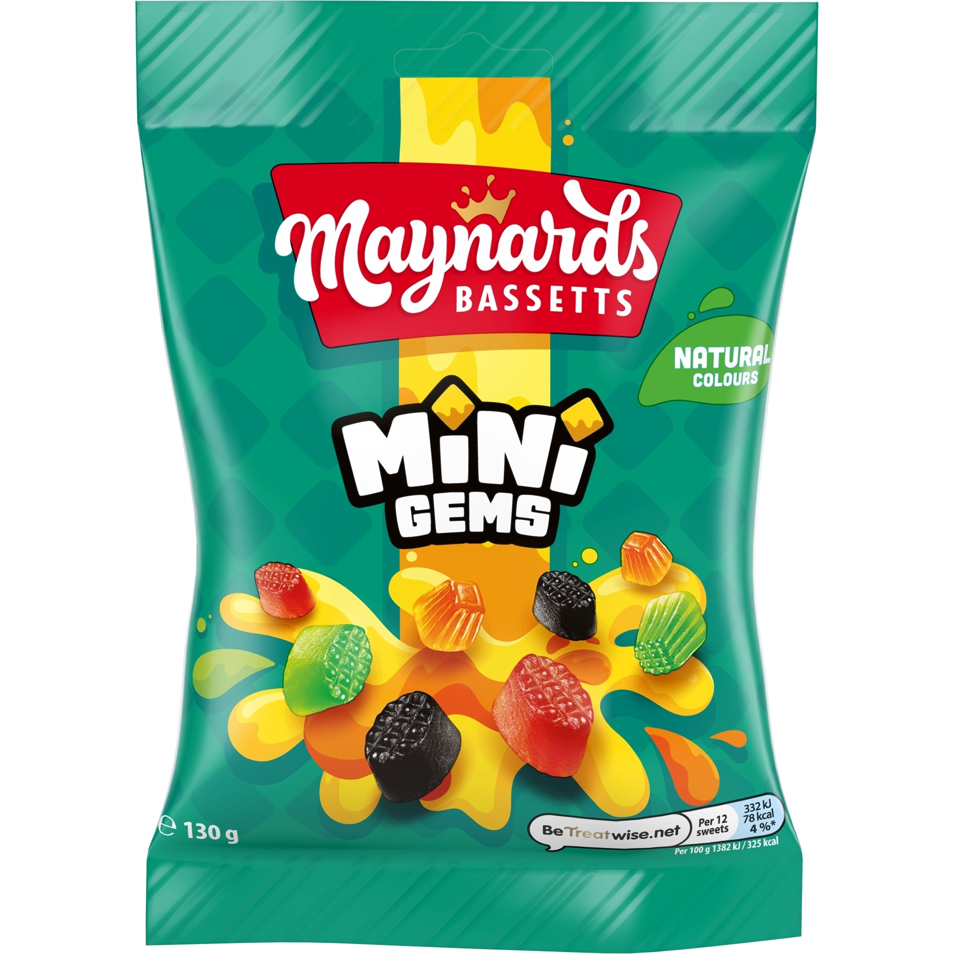 MAYNARDS BASSETTS MINI GEMS S/FREE 130G BAG X 10