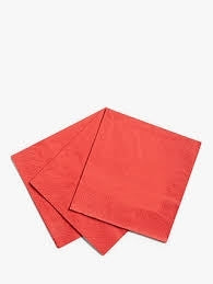 NAPKINS RED 3PLY 33cm x 33cm 20s  x 19