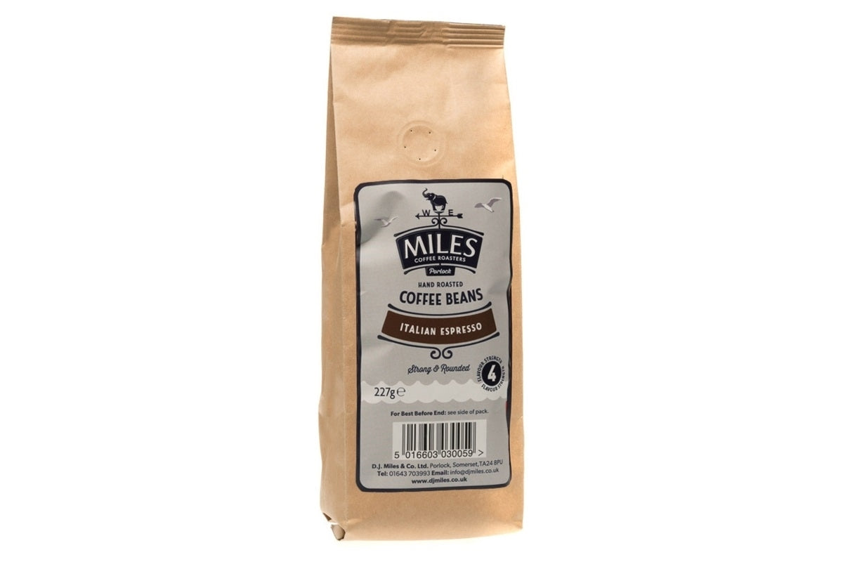 MILES ITALIAN ESPRESSO COFFEE BEANS 227G X 12