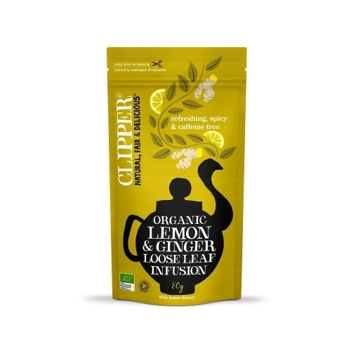 CLIPPER LEMON & GINGER LOOSE LEAF TEA 80g x 6