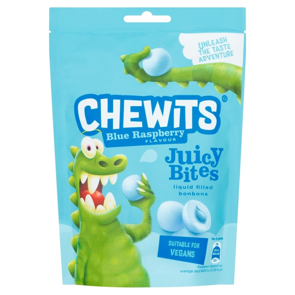 CHEWITS BLUE RASPBERRY JUICY BITES 115G X 10