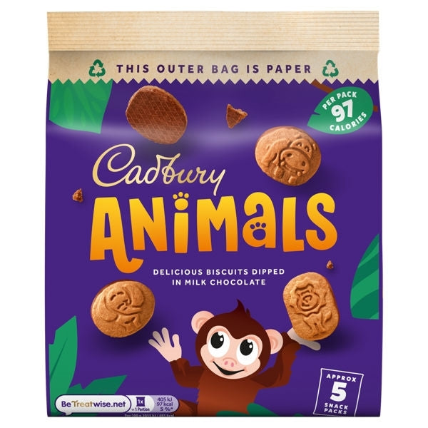 CADBURY ANIMAL MINI BISCUITS 99.5G 5PK x 8