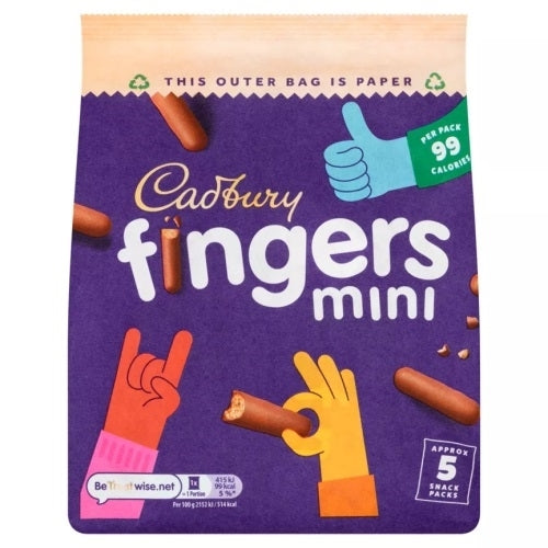 CADBURY MINI FINGERS 96.5G 5PK x 8