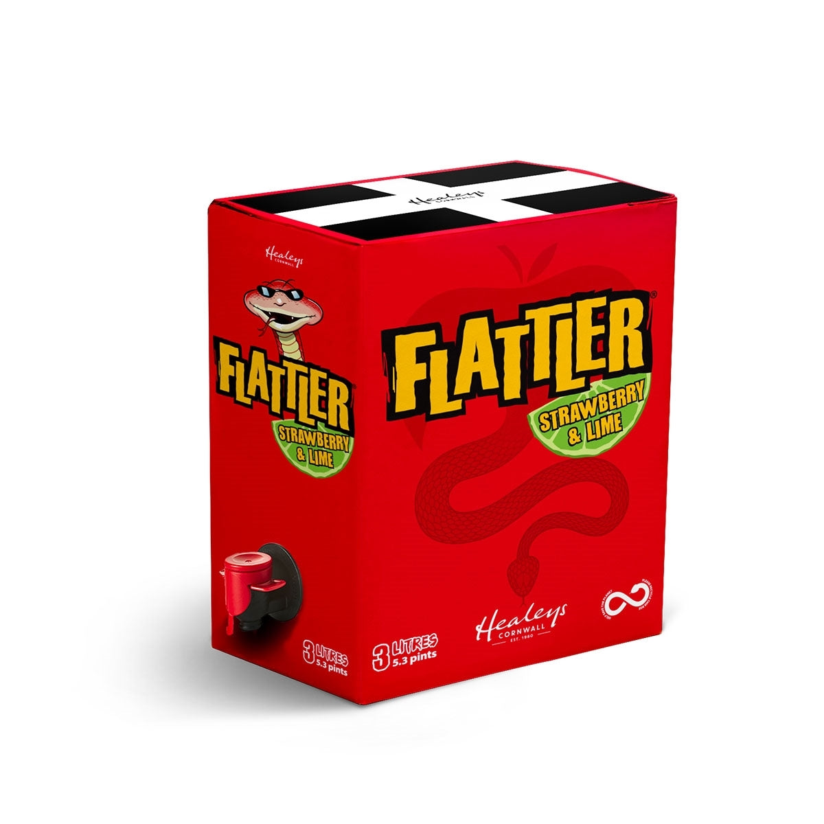 HEALEYS RATTLER FLATTLER STRAWBERRY & LIME 3LTR X1