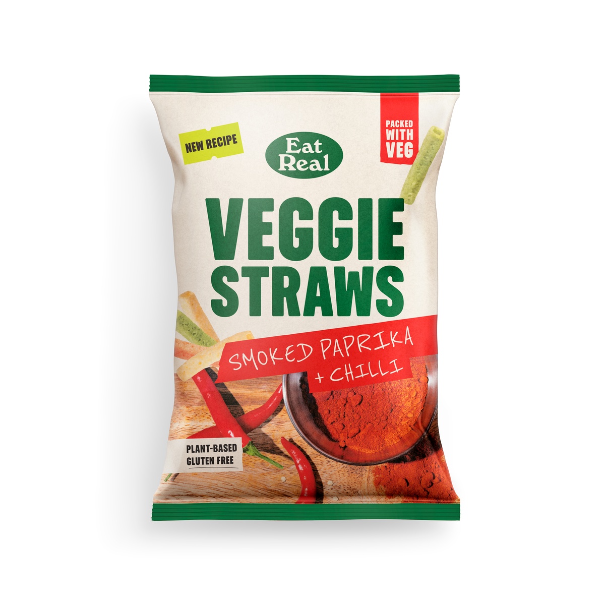 EAT REAL VEGGIE STRAWS SMOKED PAPRIKA 110G X 10