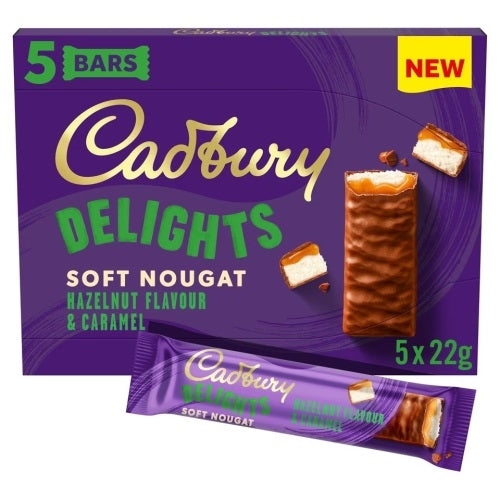 CADBURY DELIGHTS NOUGAT HAZEL & CARAMEL 5PK X 9