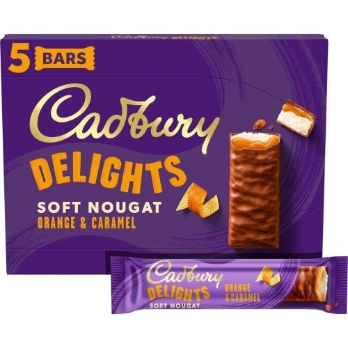 CADBURY DELIGHTS NOUGAT ORANGE & CARAMEL 5PK X 9