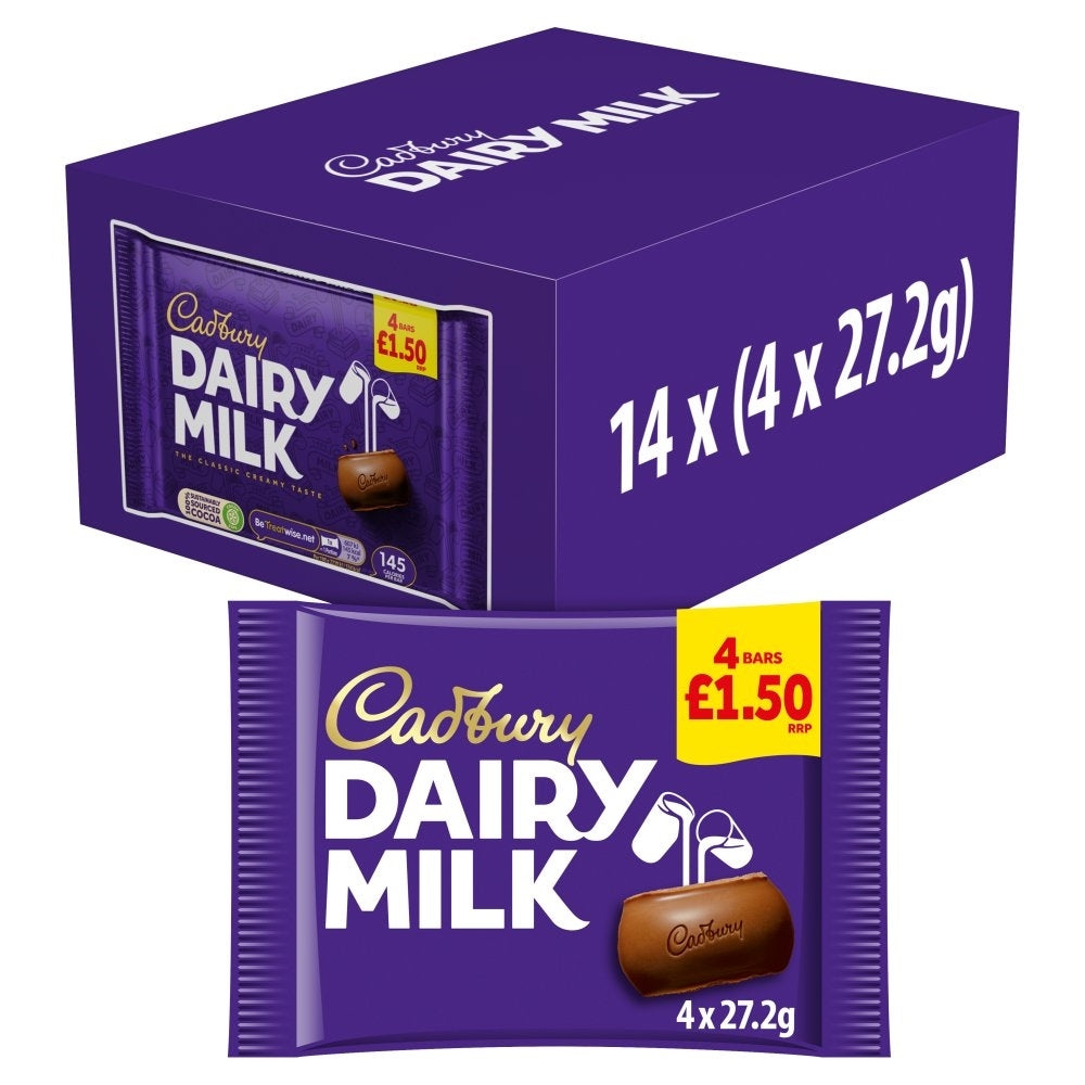 PM £1.50 CADBURY DAIRY MILK 4PK X 14