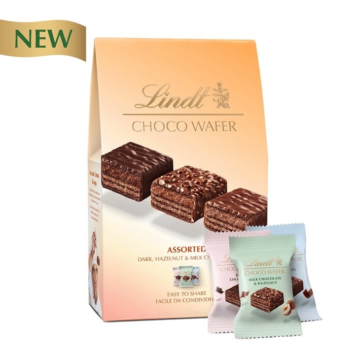 LINDT ASSORTED CHOCO WAFER SHARING BOX 138g X 8