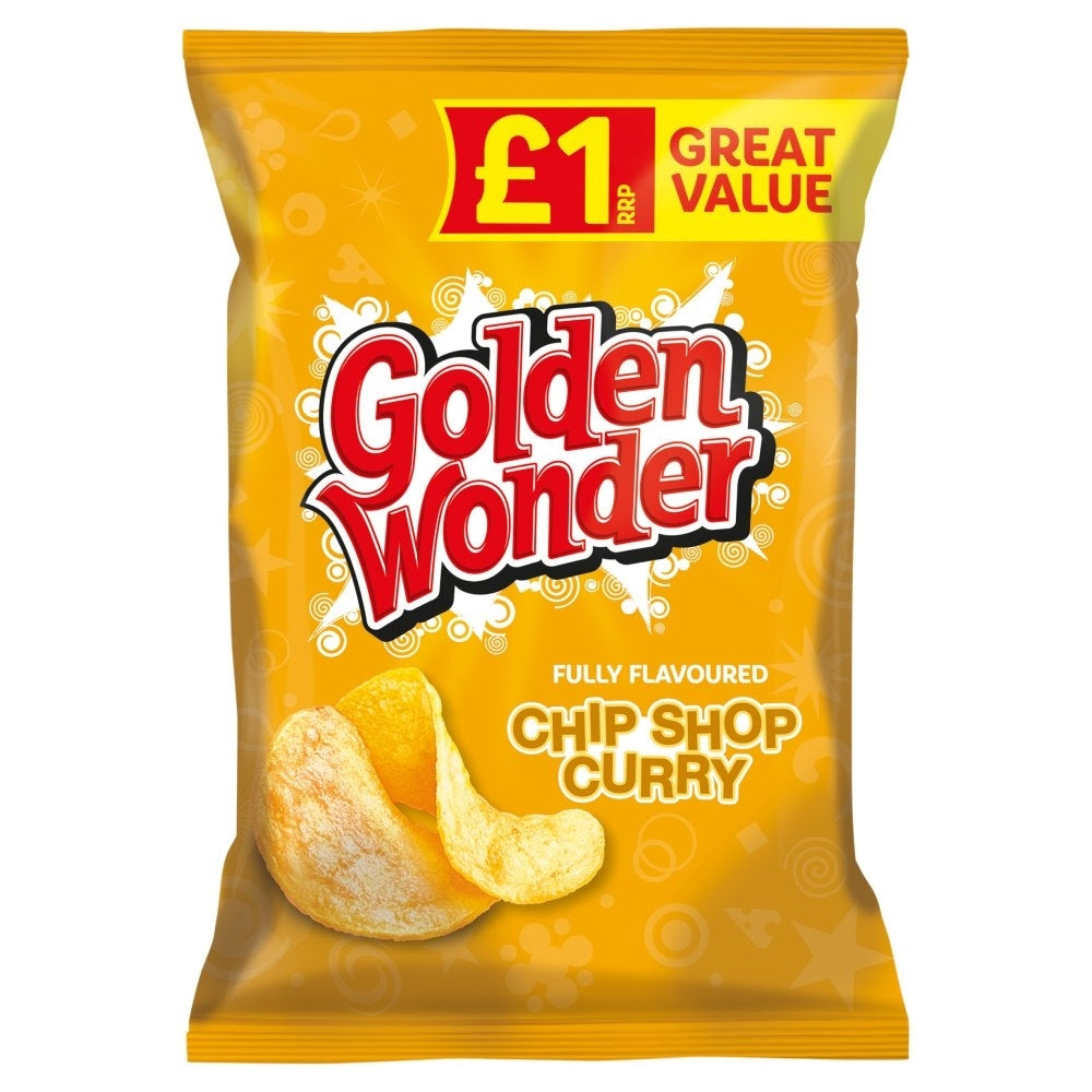 PM £1 G.W. CHIP SHOP CURRY CRISPS 57G X 18