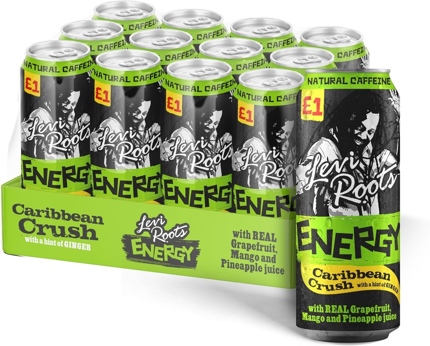 LEVI ROOTS ENERGY CARIBBEAN CRUSH CANS 500ML PM £1