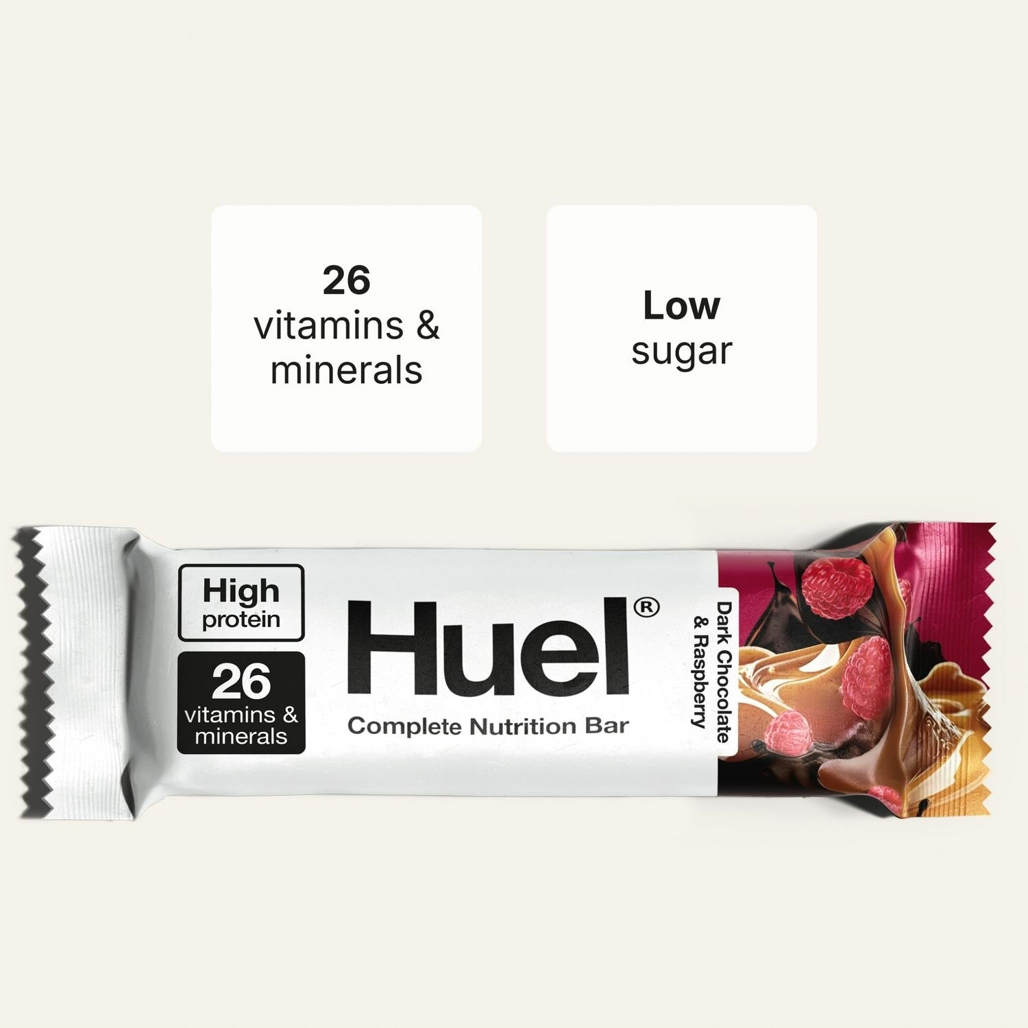 HUEL COMPLETE NUTRITION BAR DARK CHOC & RASP 55G X