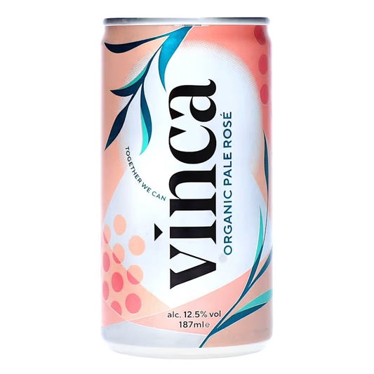 Can of Vinca Organic Pale Rosé on a white background