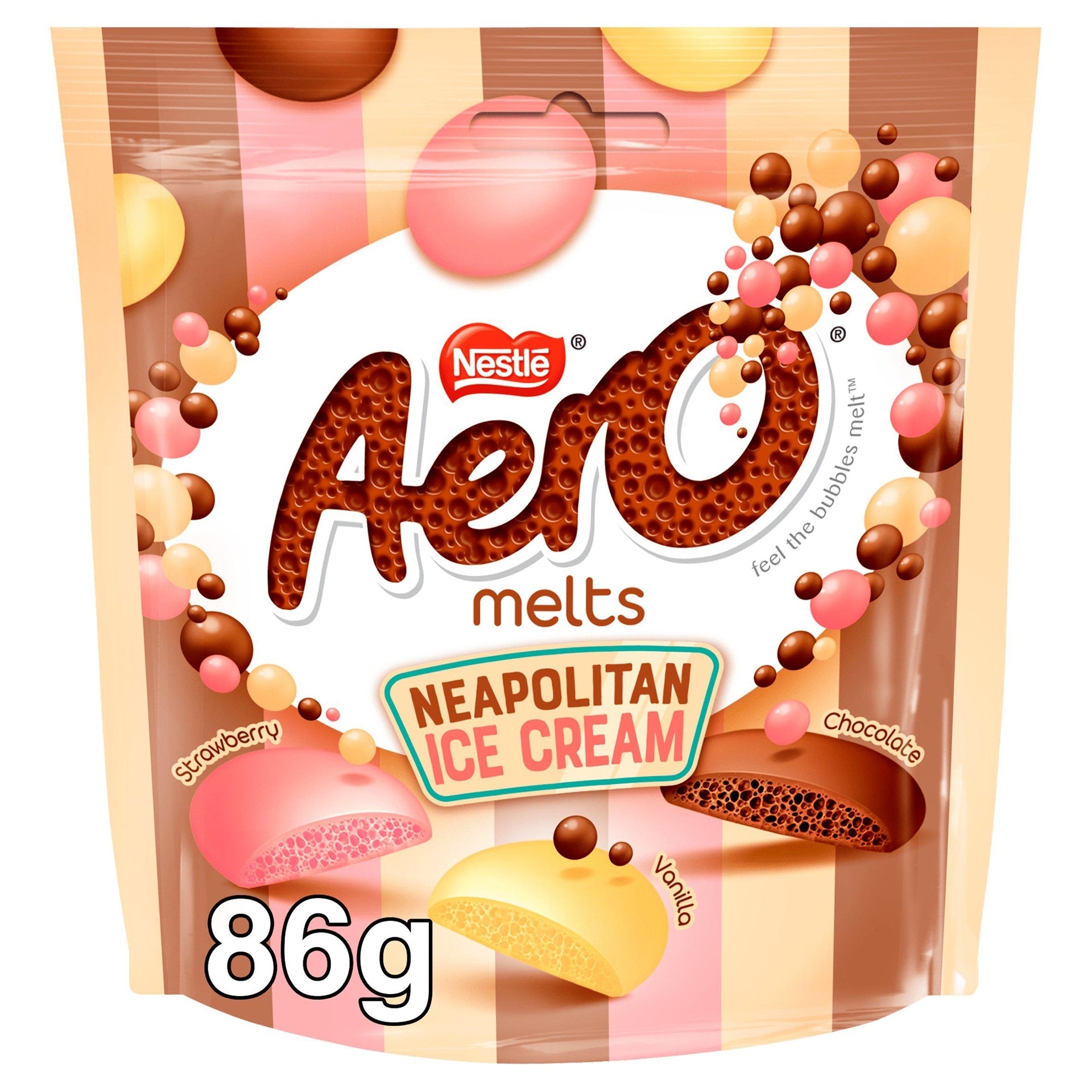 AERO MELT NEAPOLITAN ICE CREAM POUCH 90G X 8