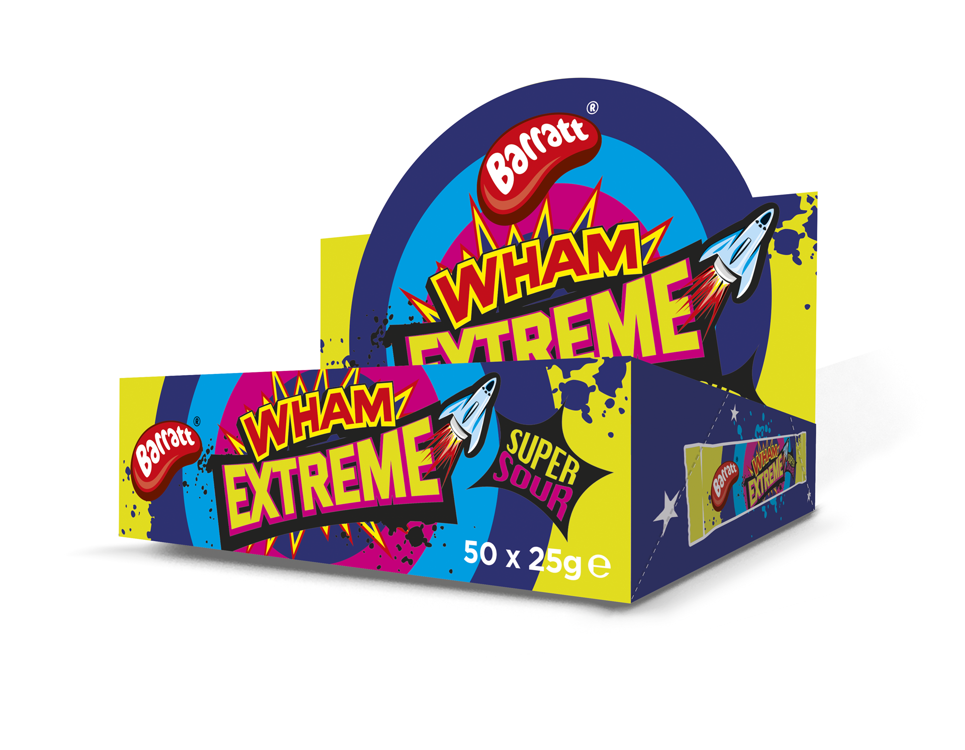 BARRATT WHAM EXTREME CHEW BAR 25g x 50