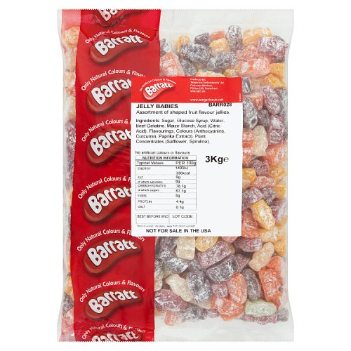 BARRATT  W/O JELLY BABIES x 3KG BAG