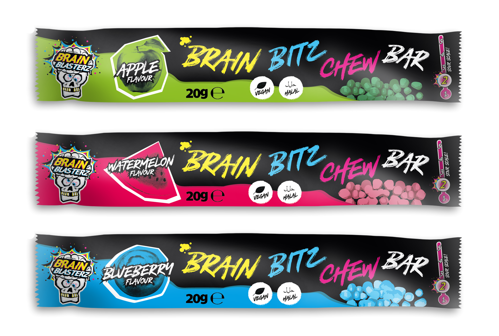 BRAIN BLASTERZ BRAIN BITZ CHEW BAR 20g x 24