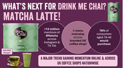 Drink me Chai Matcha Latte Recipe Card