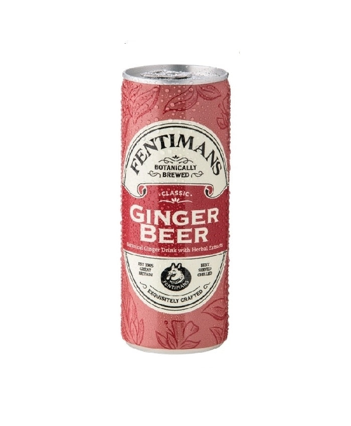 Dark pink can of Fentimans Ginger Beer