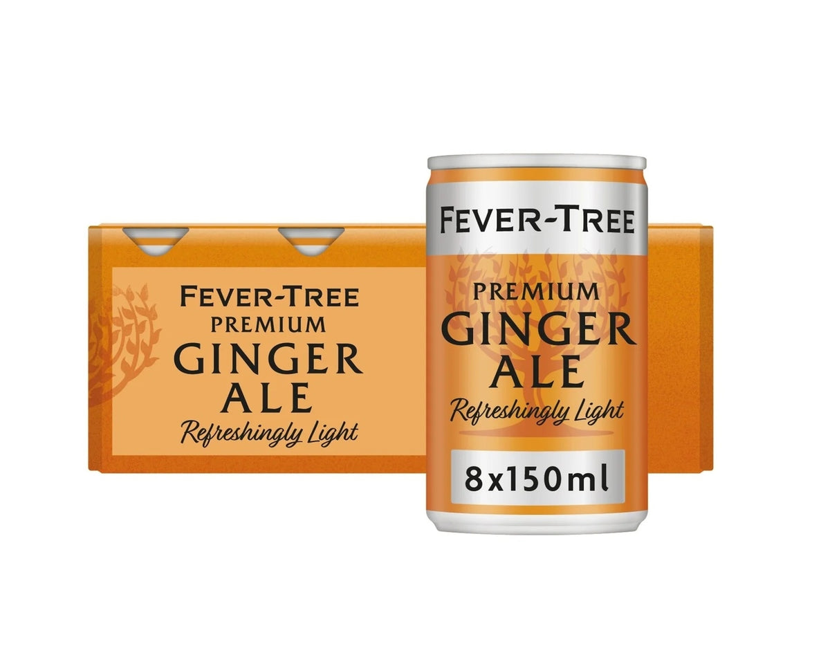An orange can of fever tree ginger ale
